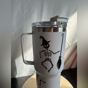 Skeleton Witch Tumbler with Lid